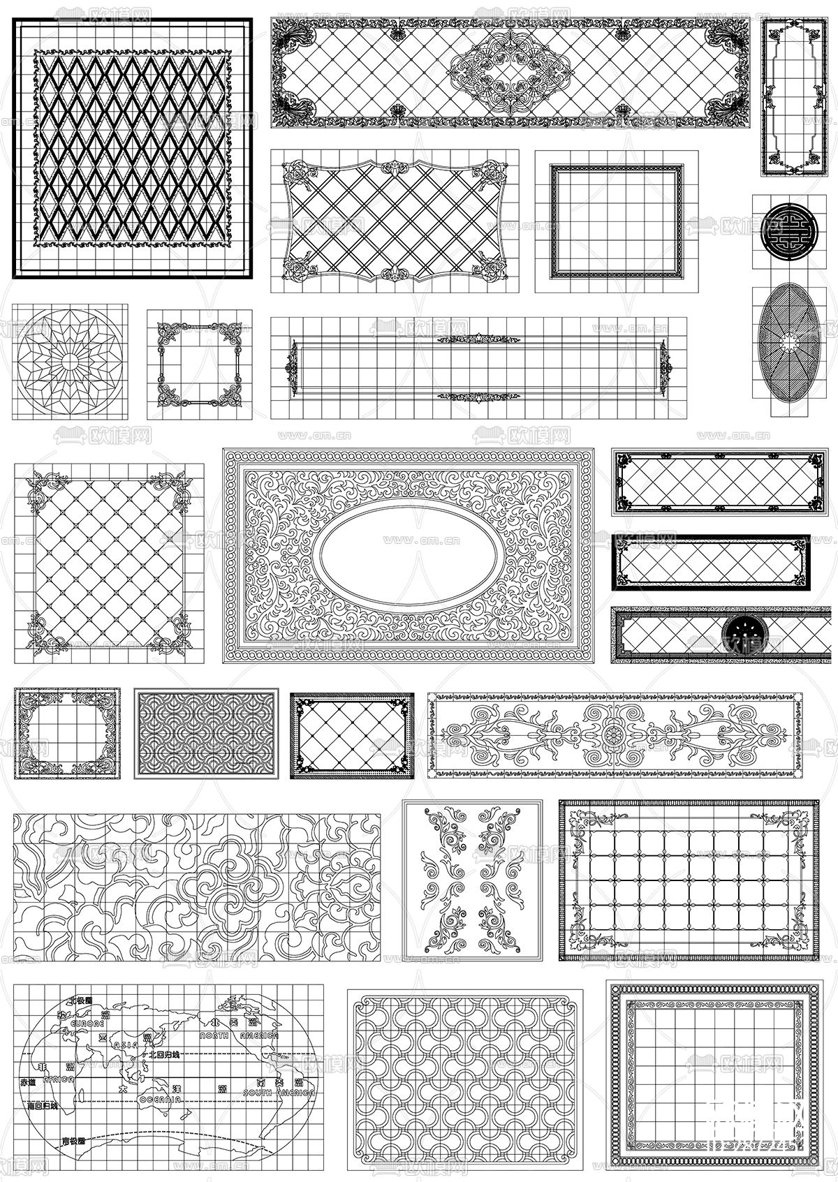 地面拼花cad图块下载（渲染图7）