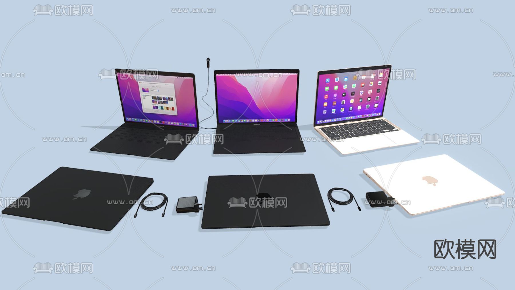 MacBook Air 苹果笔记本电脑su模型下载（渲染图1）