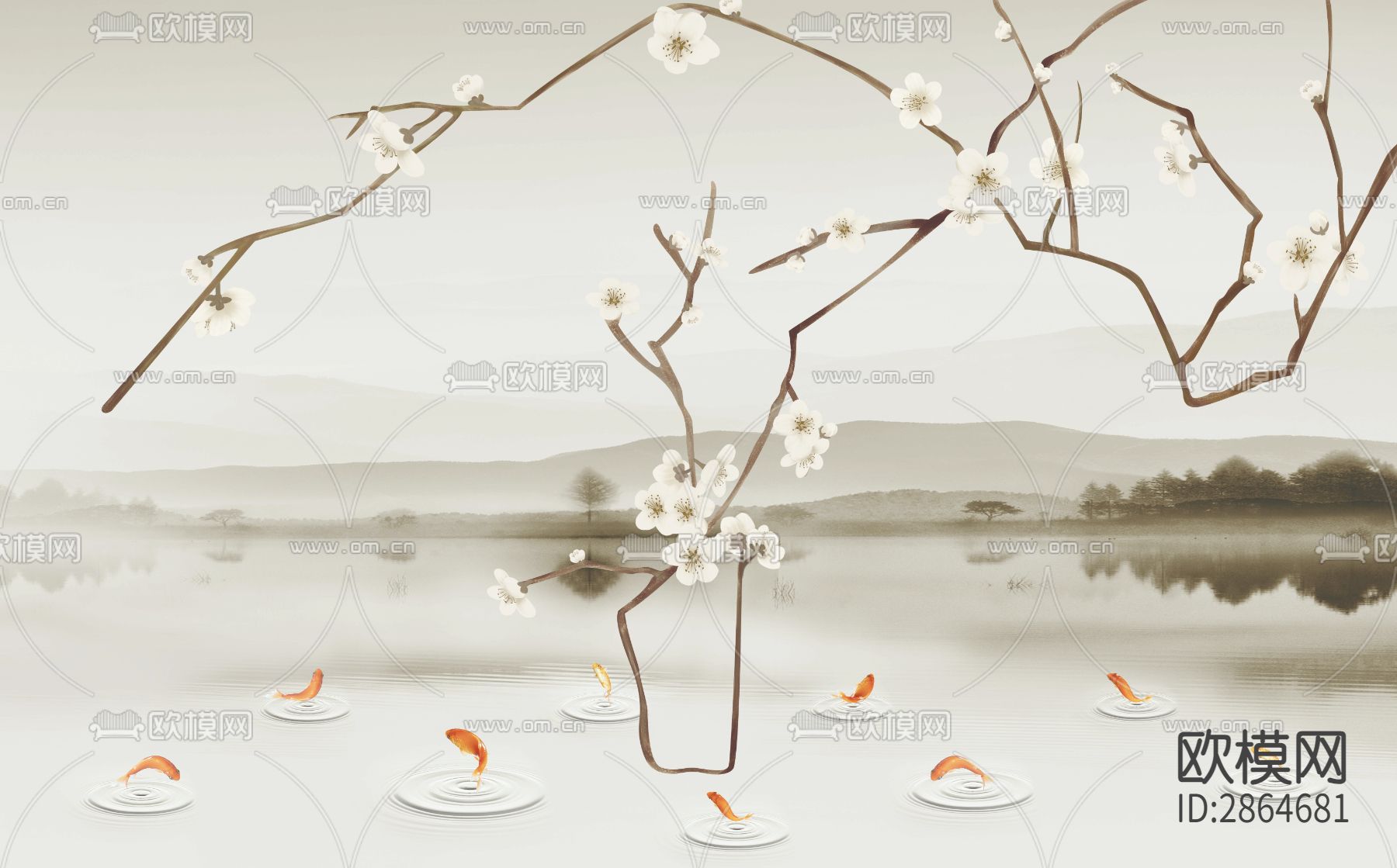 新中式花鸟画下载（渲染图7）