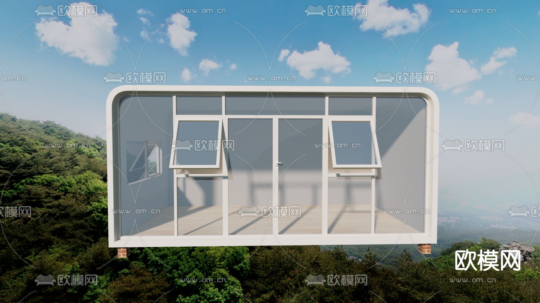 集装箱建筑su模型下载（渲染图1）