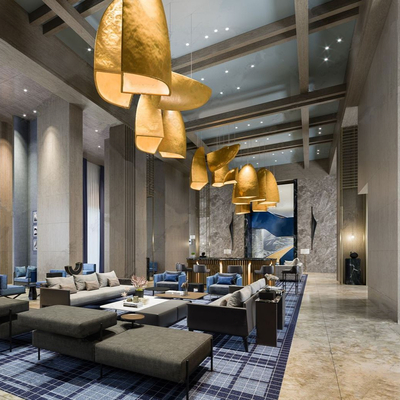  新中式售楼部洽谈区su模型 