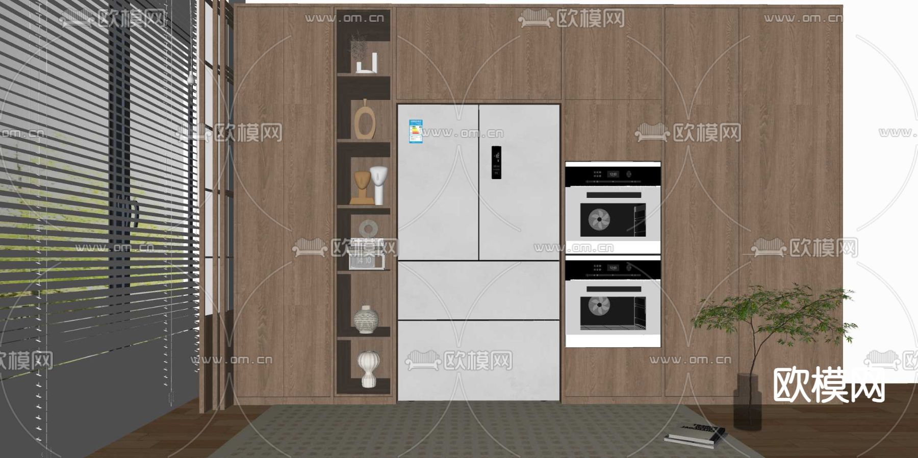 现代橱柜su模型下载（渲染图2）