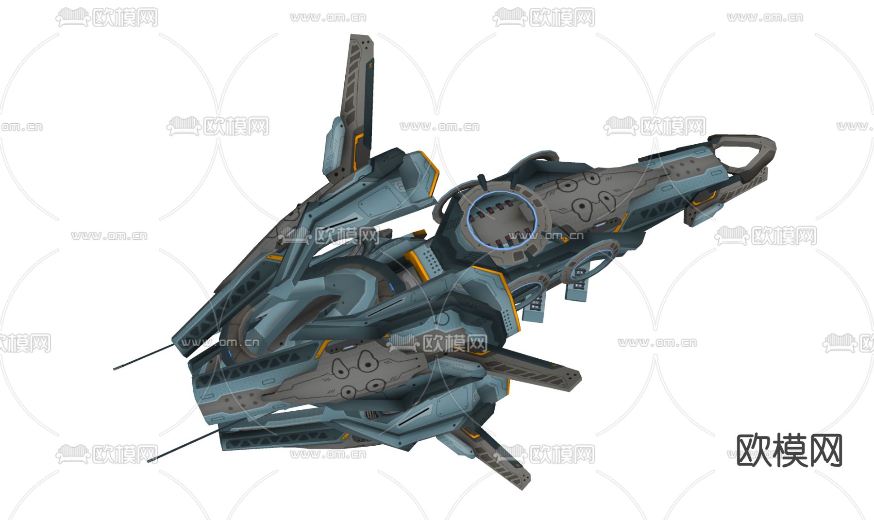 科技感飞行器 宇宙飞船su模型下载（渲染图2）