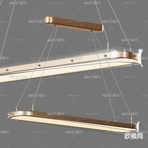 轻奢长吊灯3d模型下载