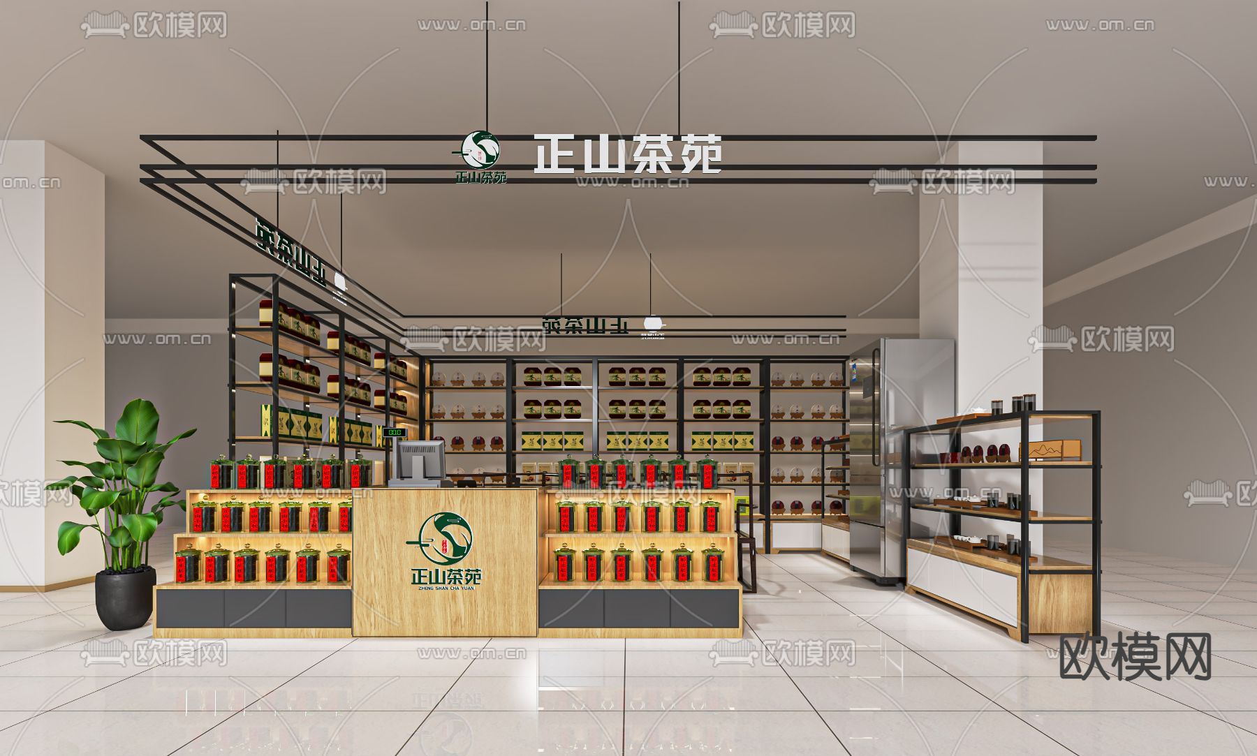 现代茶叶店3d模型下载