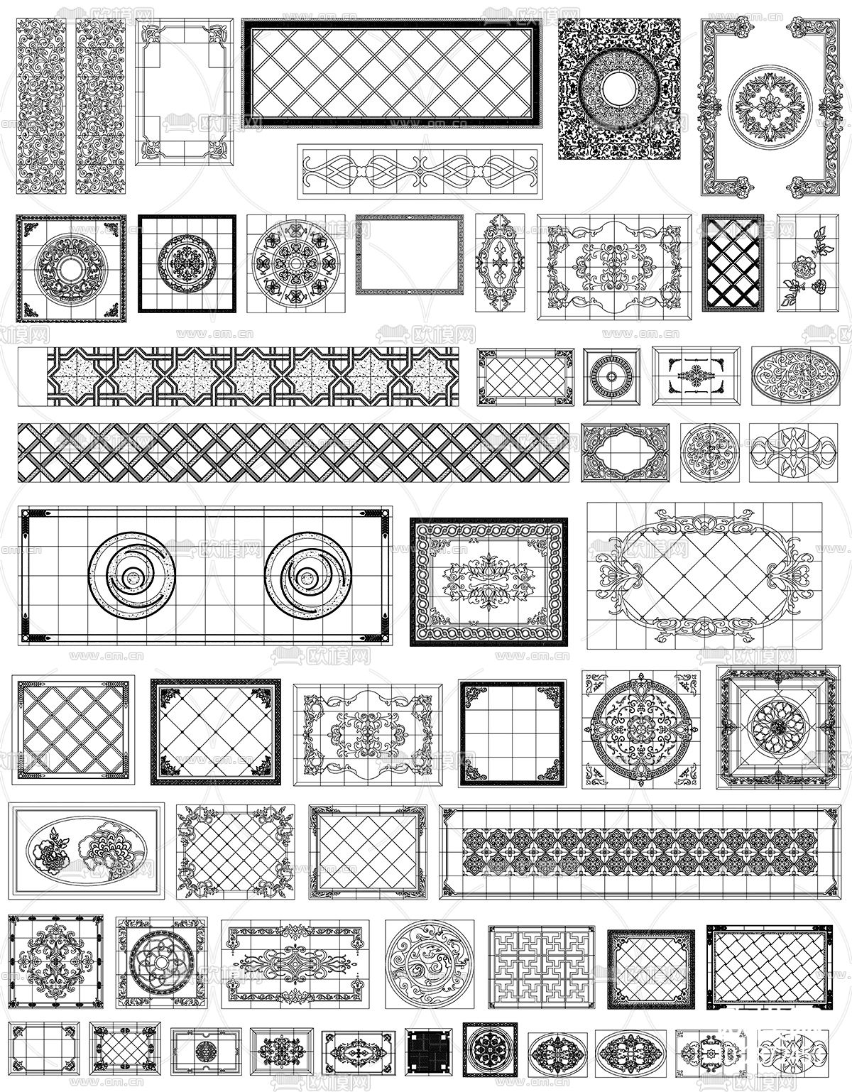 地面拼花cad图块下载（渲染图8）