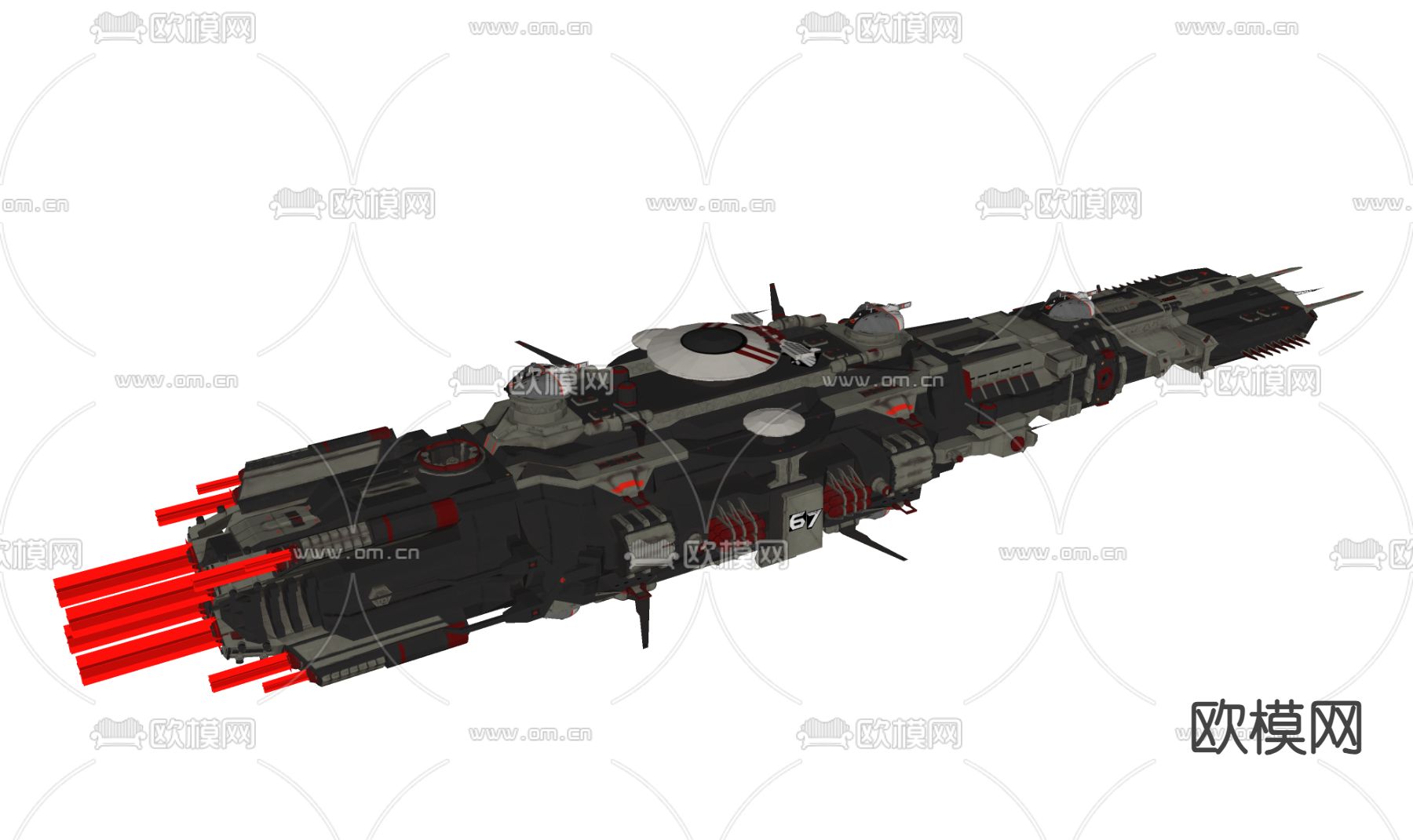 科技感飞行器 宇宙飞船su模型下载（渲染图2）