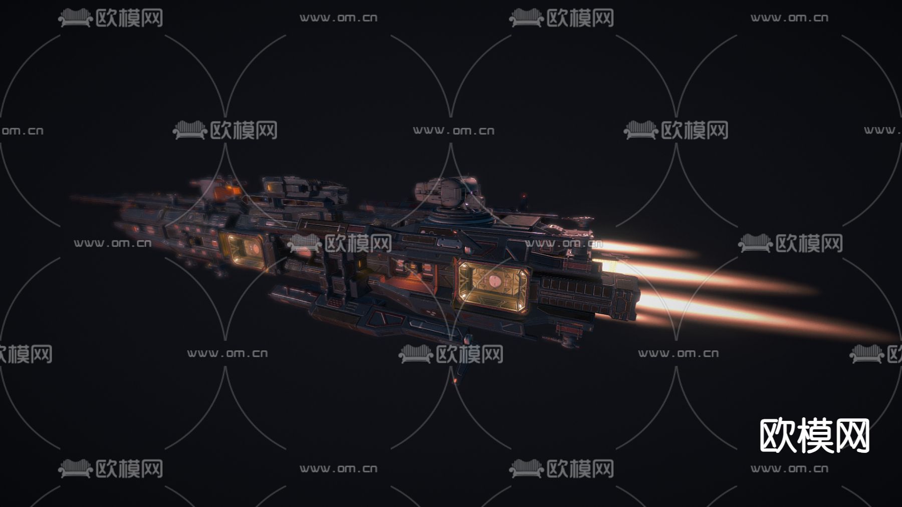 科技感飞行器 宇宙飞船su模型下载（渲染图3）