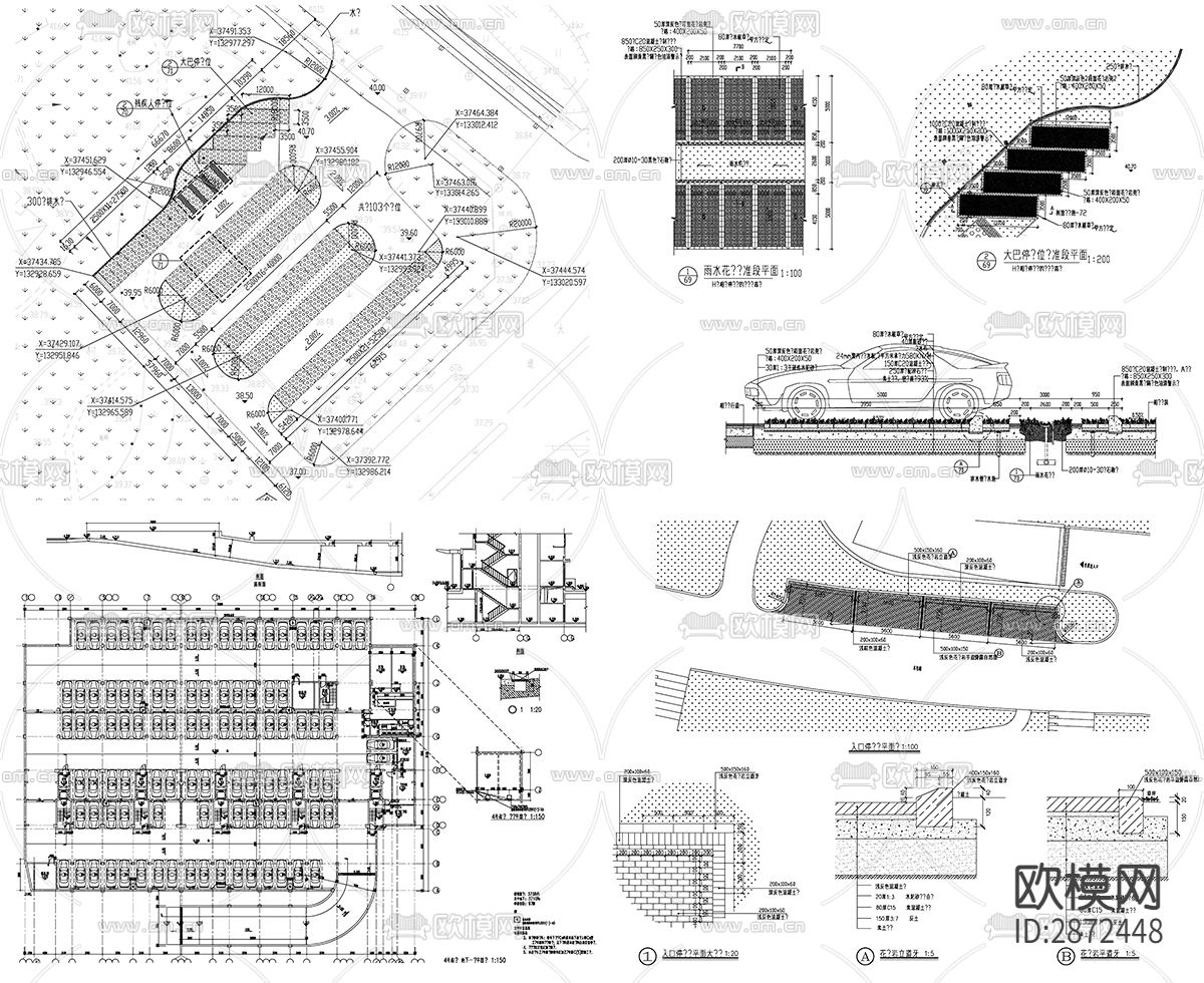停车场cad大样图下载（渲染图2）