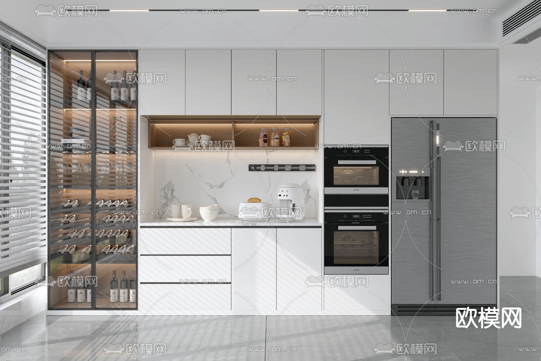 现代酒柜3d模型下载