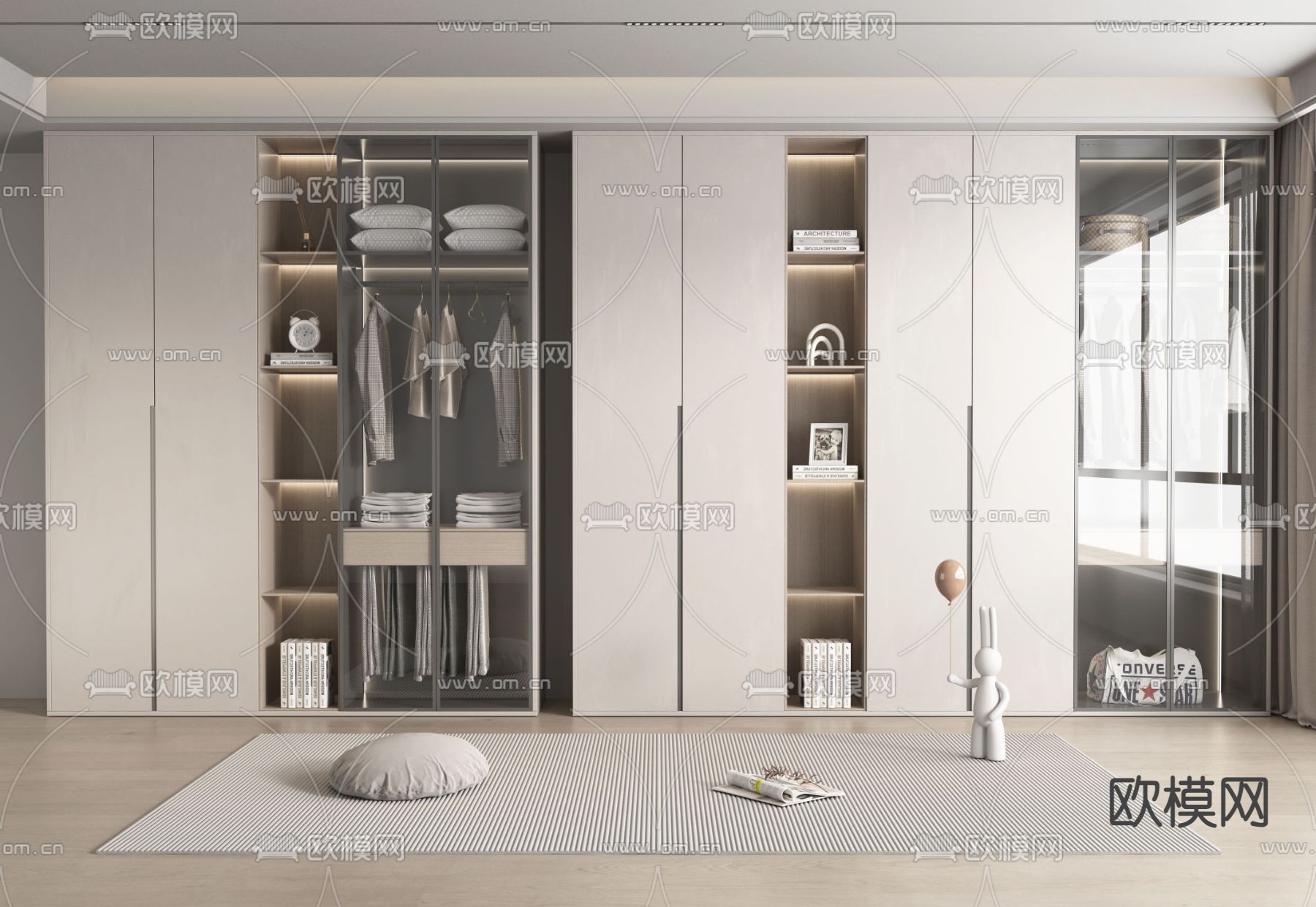 现代衣柜 衣橱3d模型下载