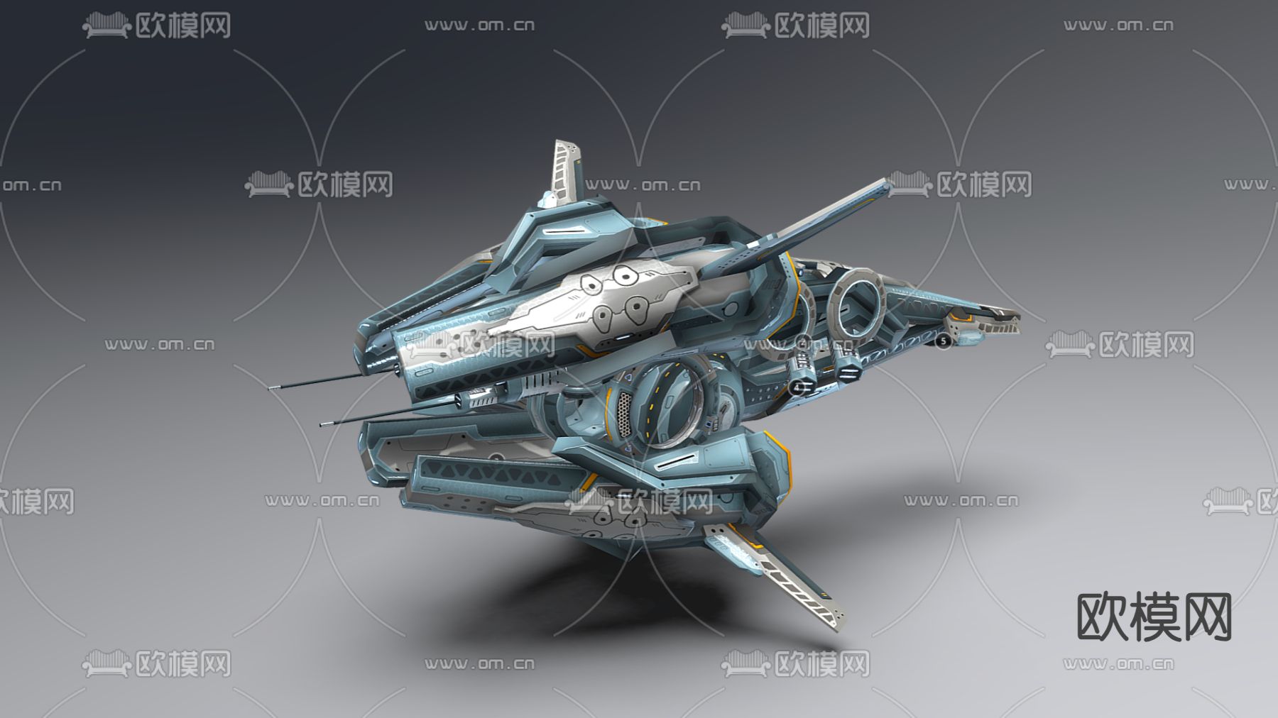 科技感飞行器 宇宙飞船su模型下载（渲染图3）