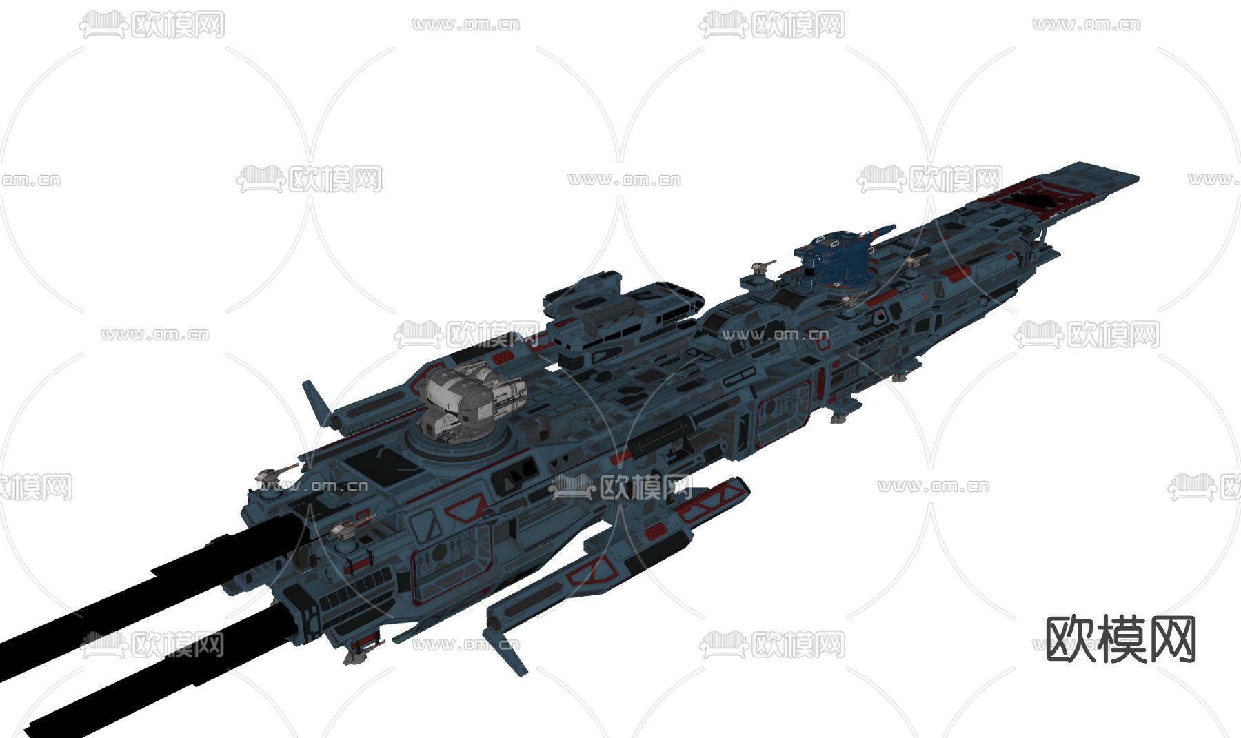科技感飞行器 宇宙飞船su模型下载（渲染图2）
