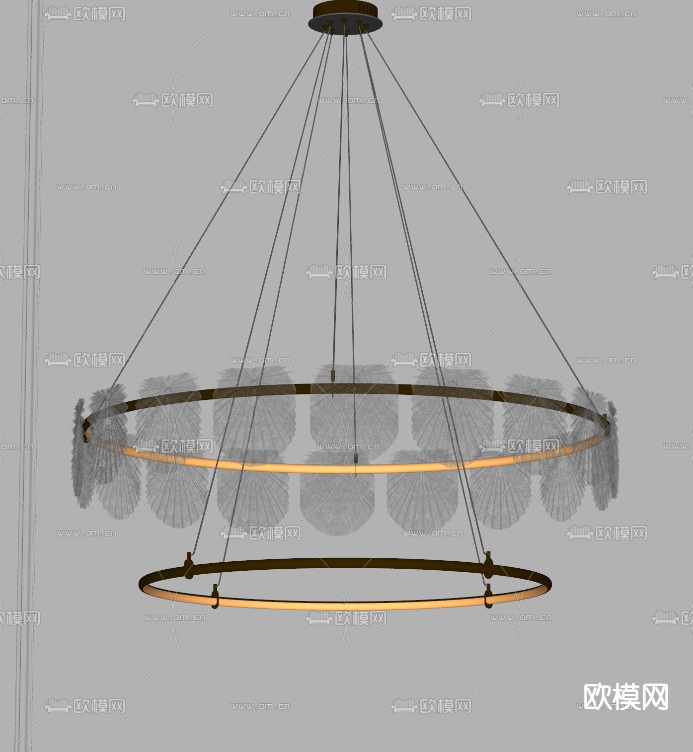 轻奢吊灯su模型下载（渲染图2）
