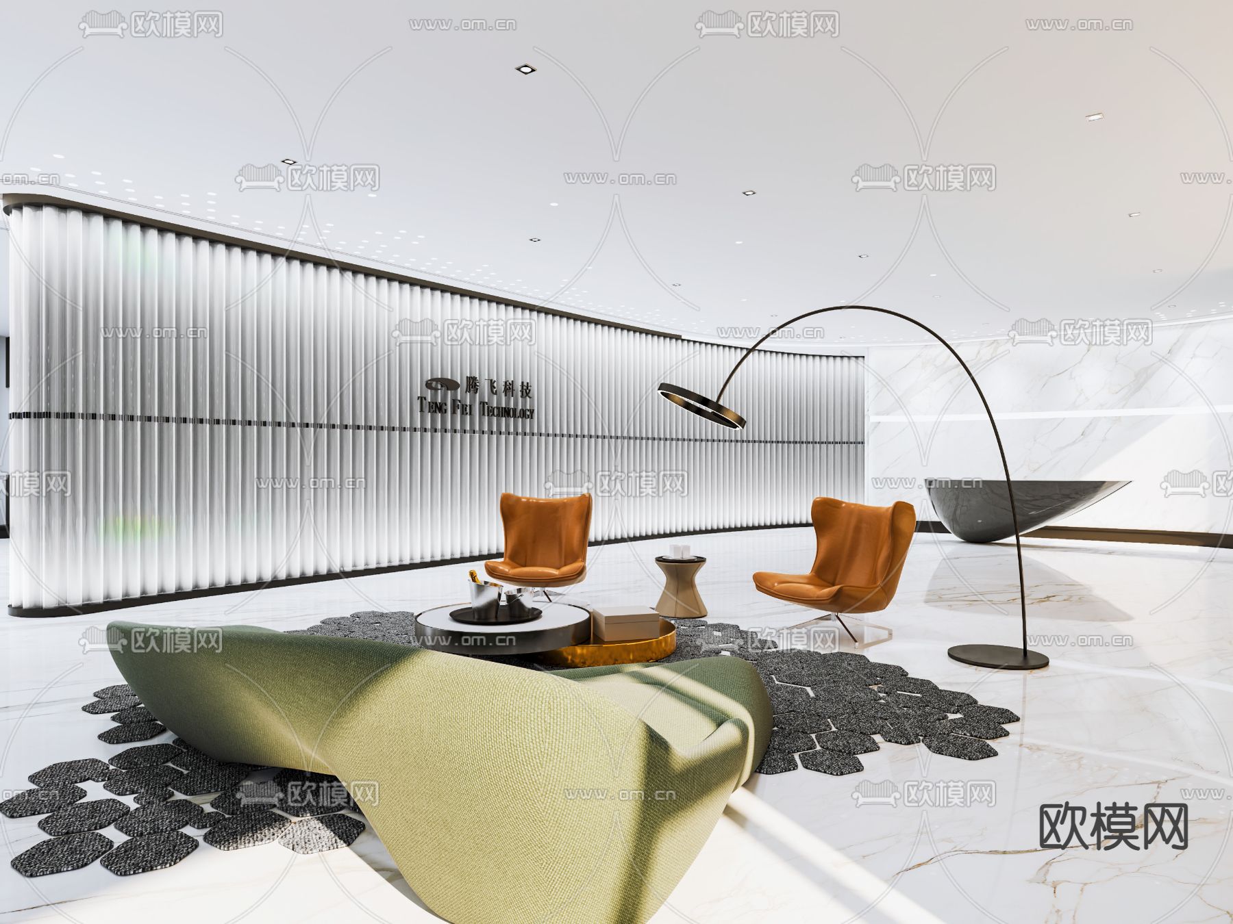 办公室前台 接待3d模型下载