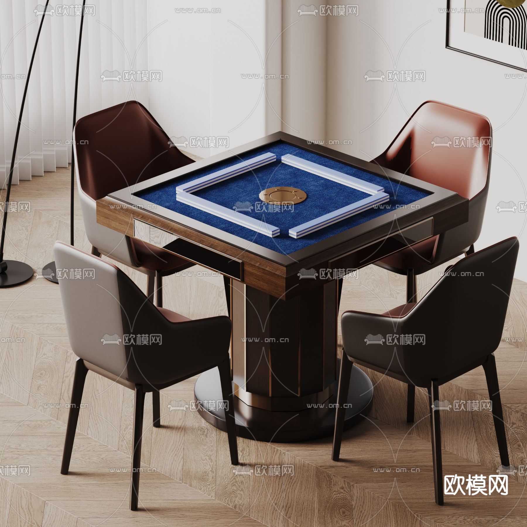 麻将桌 棋牌桌3d模型下载