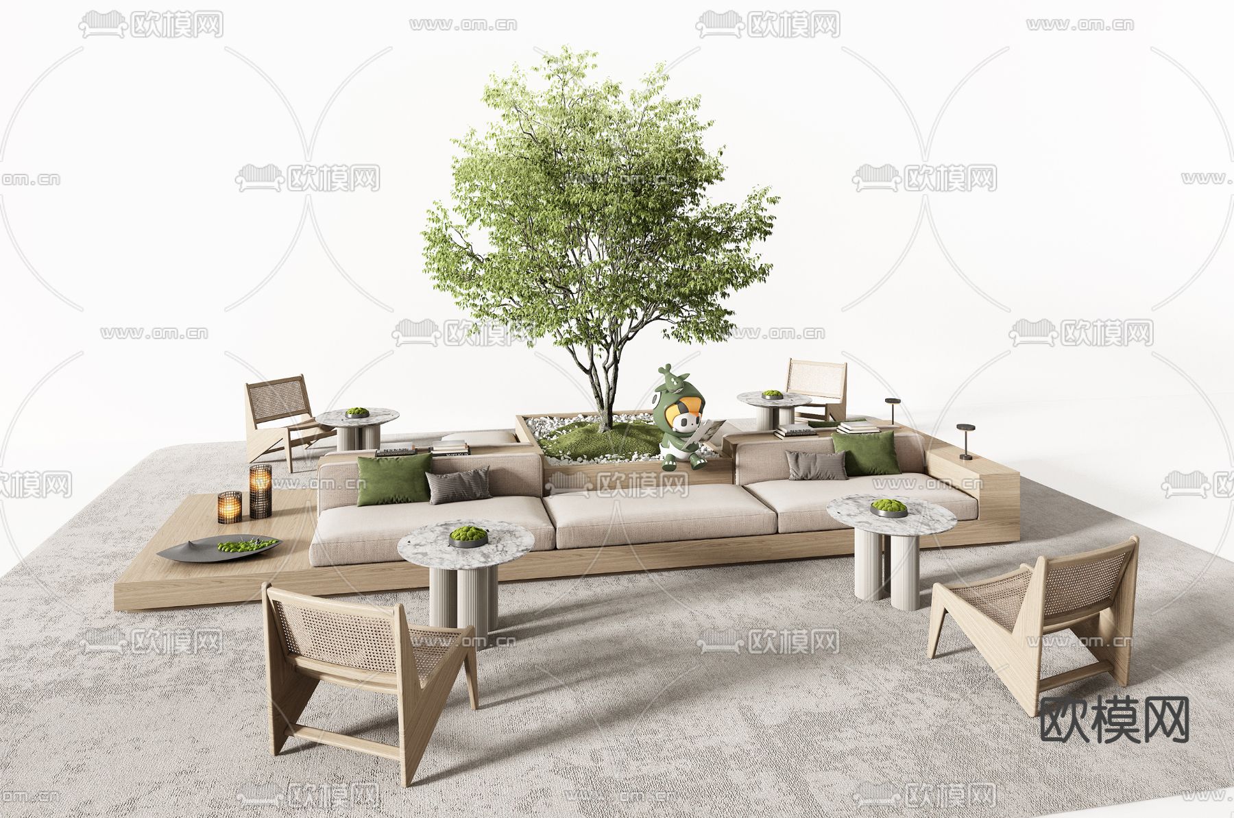 卡座沙发 大堂沙发 共公沙发3d模型下载_ID14298996_3dmax免费模型-欧模网