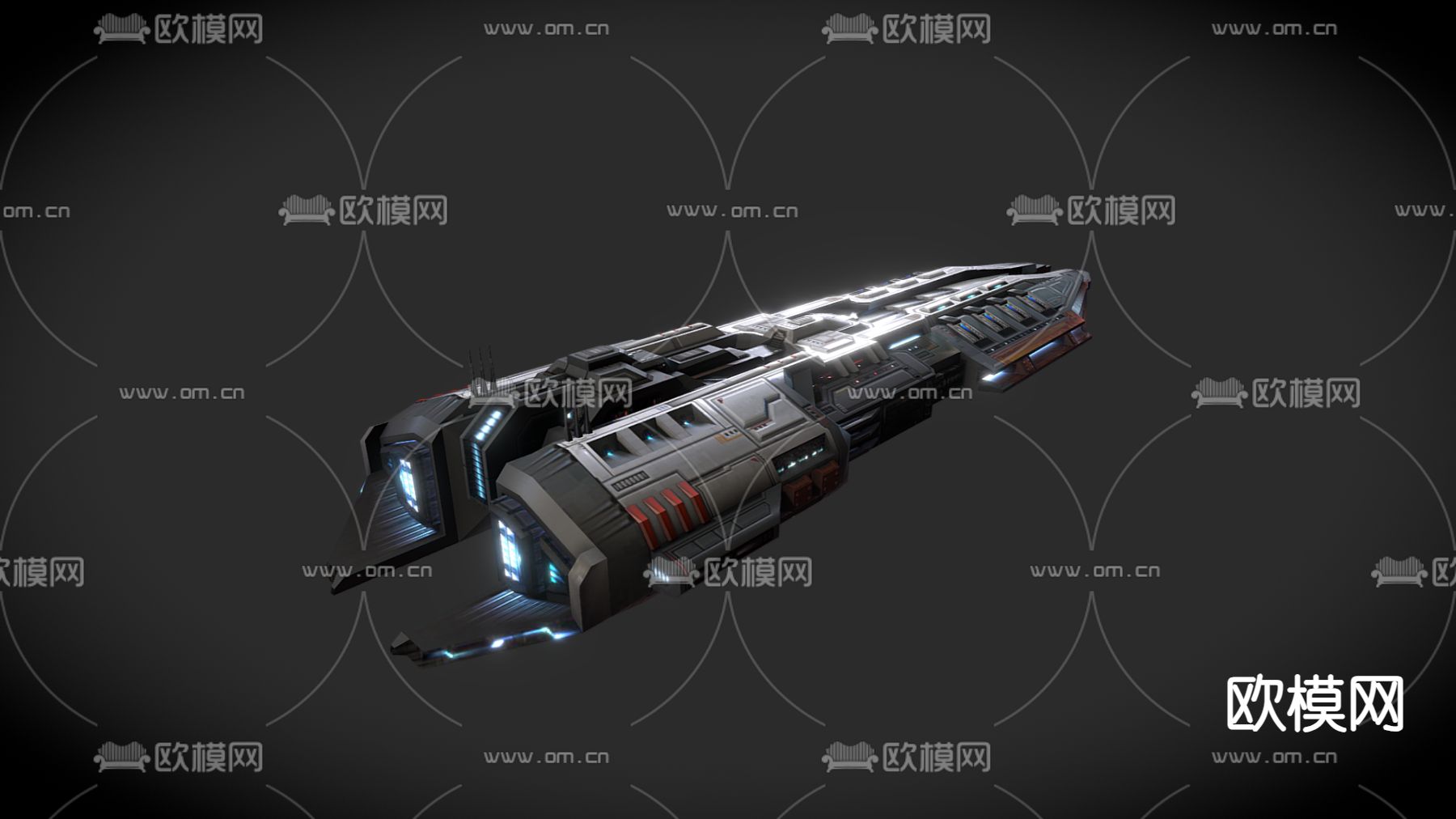 科技感飞行器 宇宙飞船su模型下载（渲染图3）