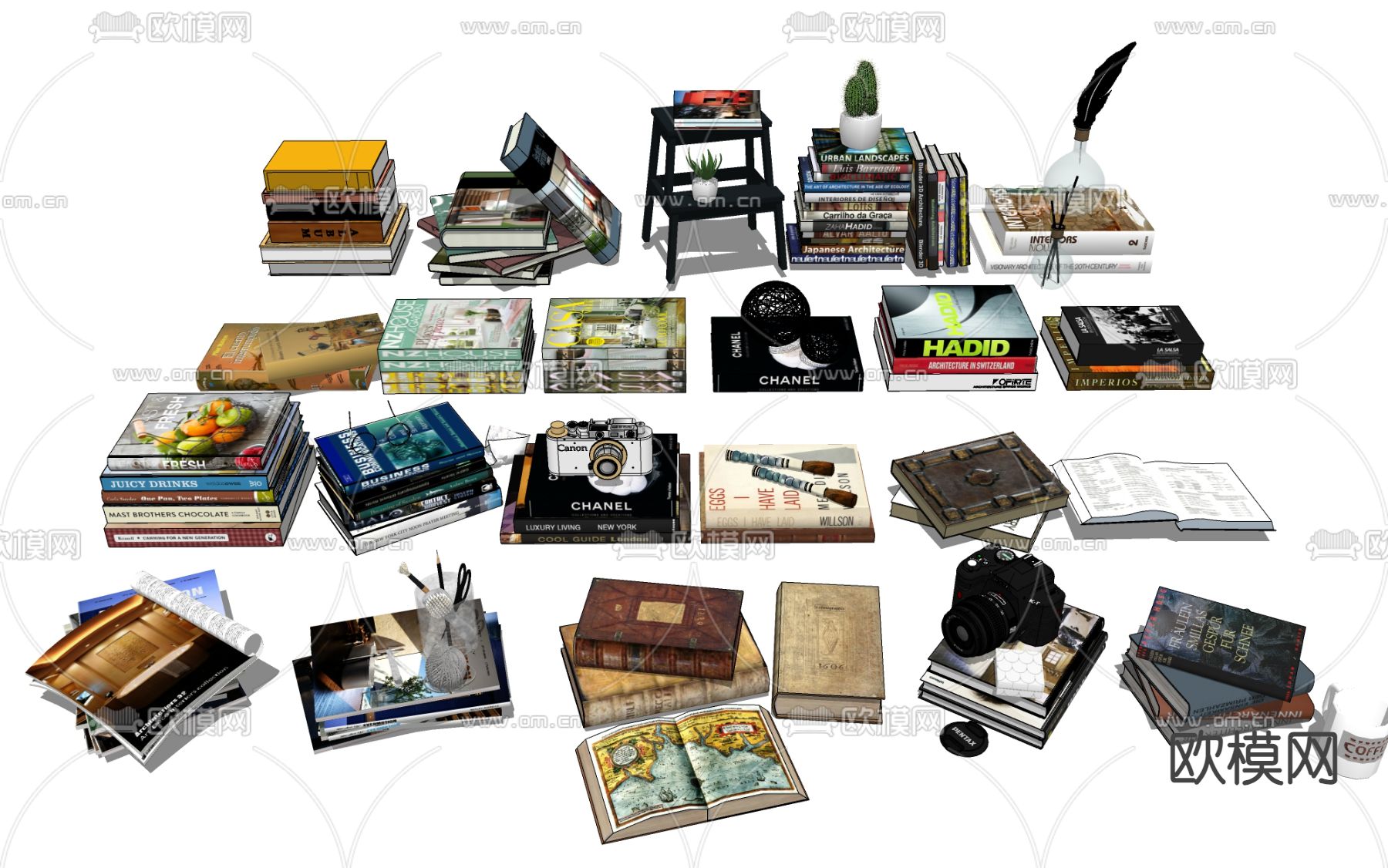 书本书籍 图书文具su模型下载（渲染图1）