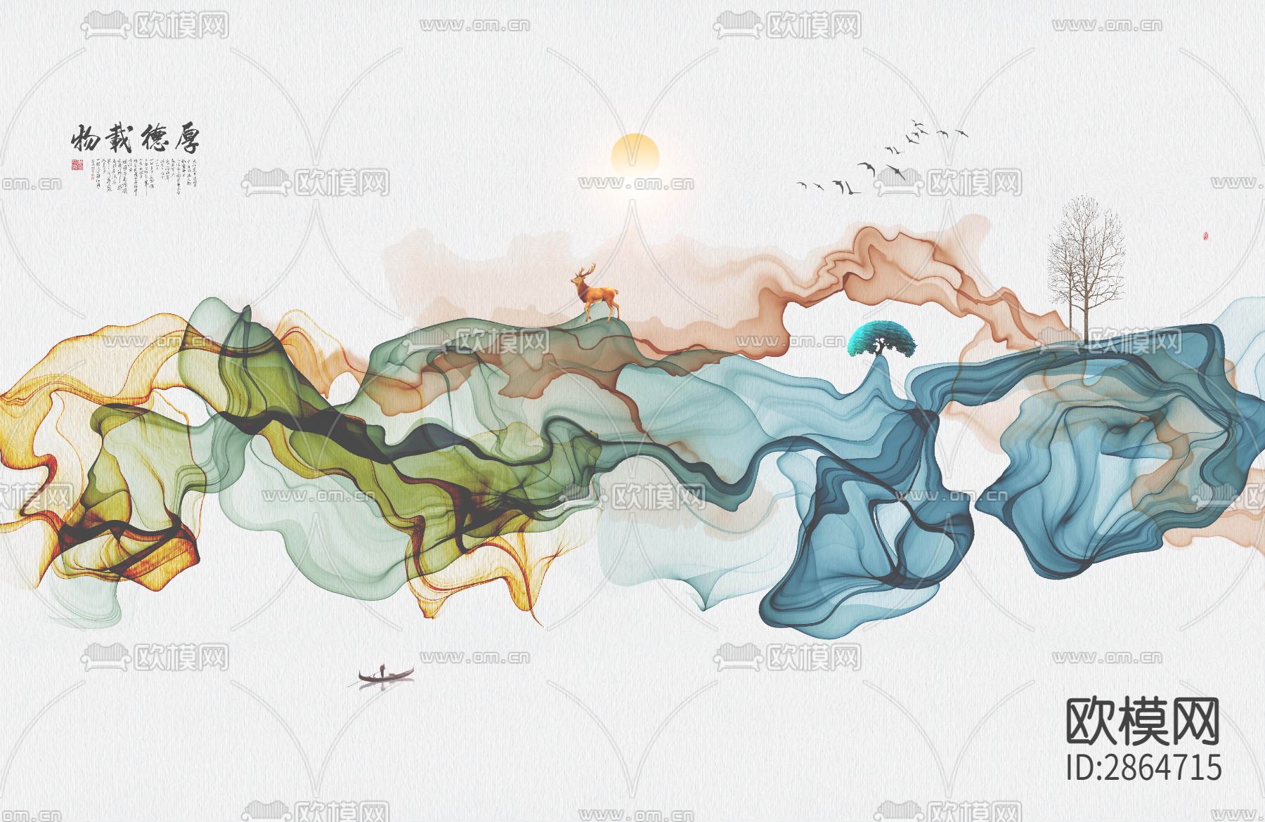 新中式装饰画下载（渲染图9）