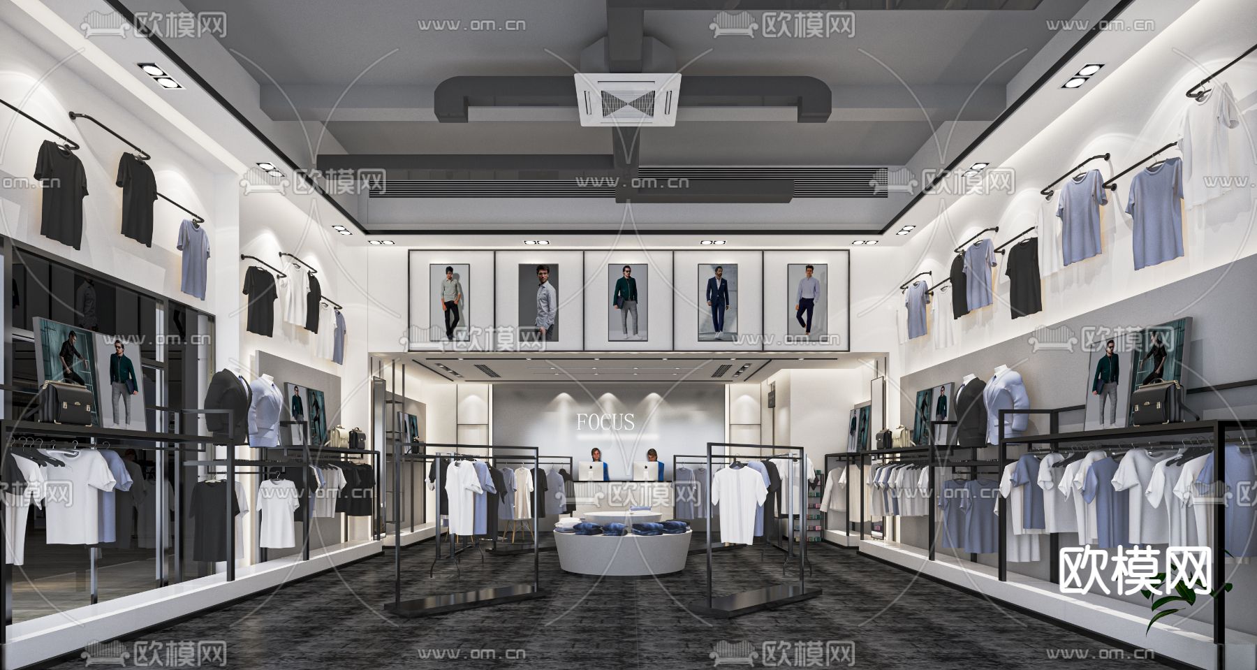 现代服装店su模型下载（渲染图1）