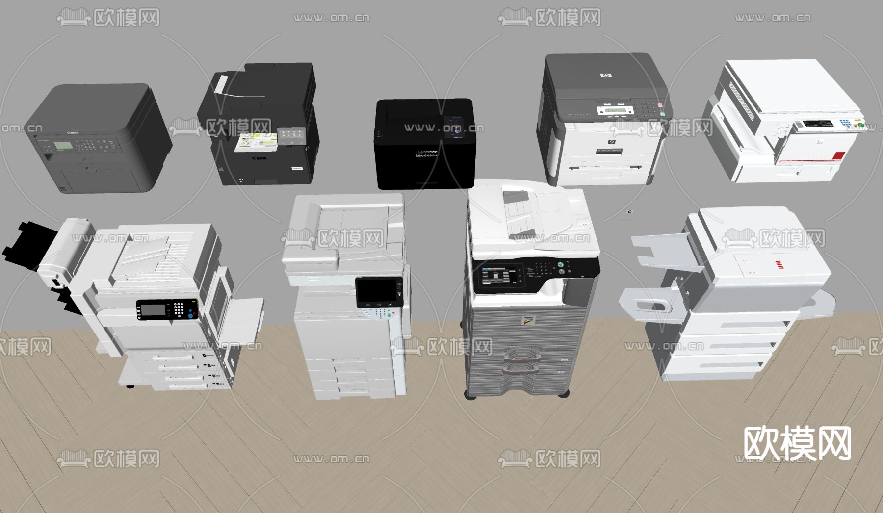 打印机 复印机 传真机su模型下载（渲染图2）