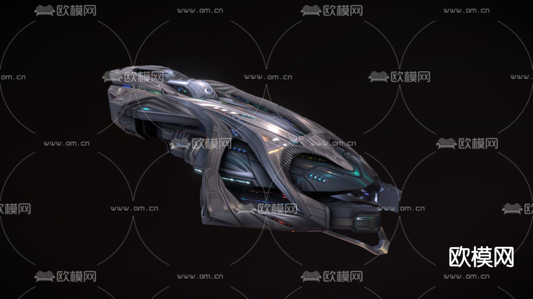 科技感飞行器 宇宙飞船su模型下载（渲染图3）