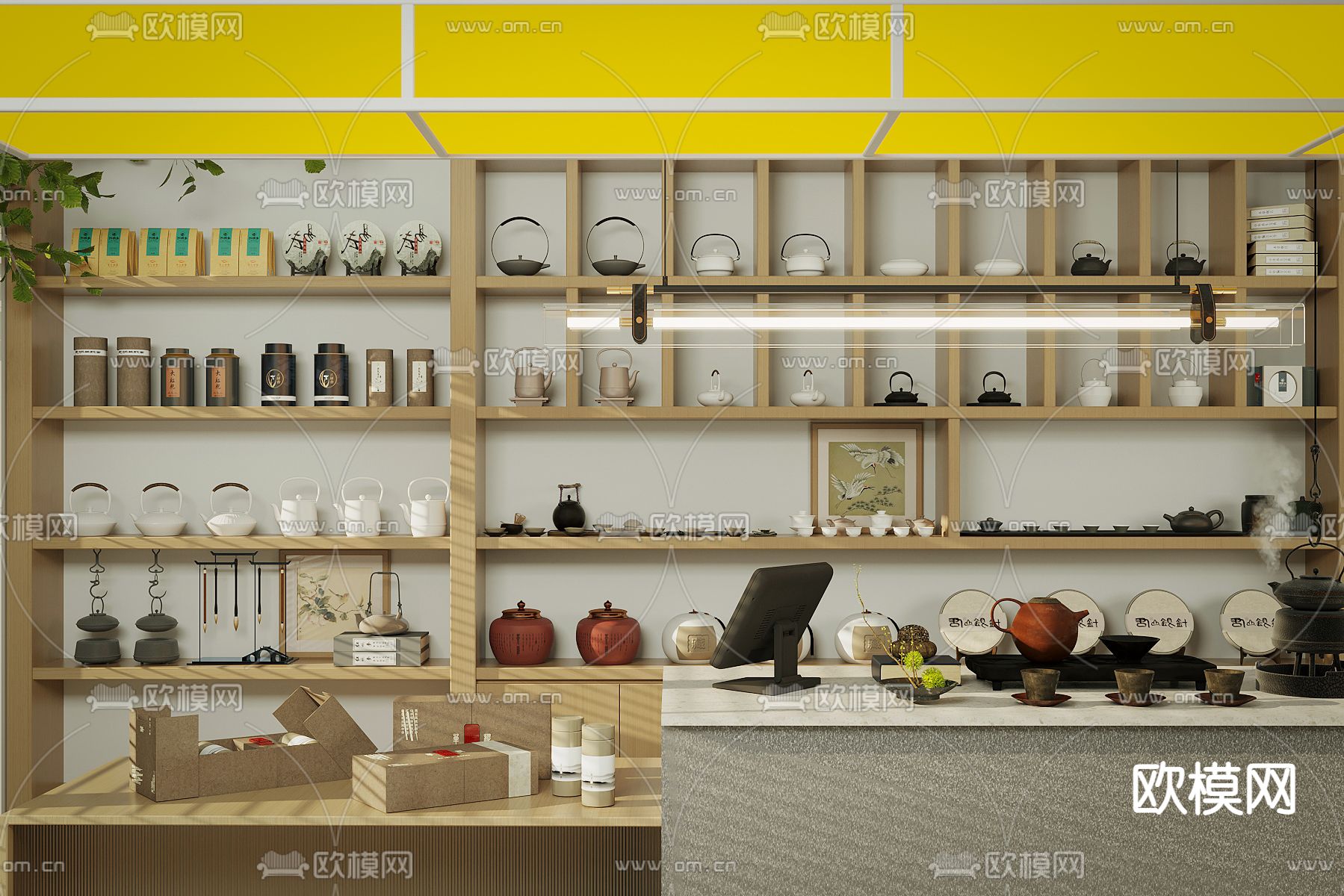 茶馆收银台 工作台3d模型下载