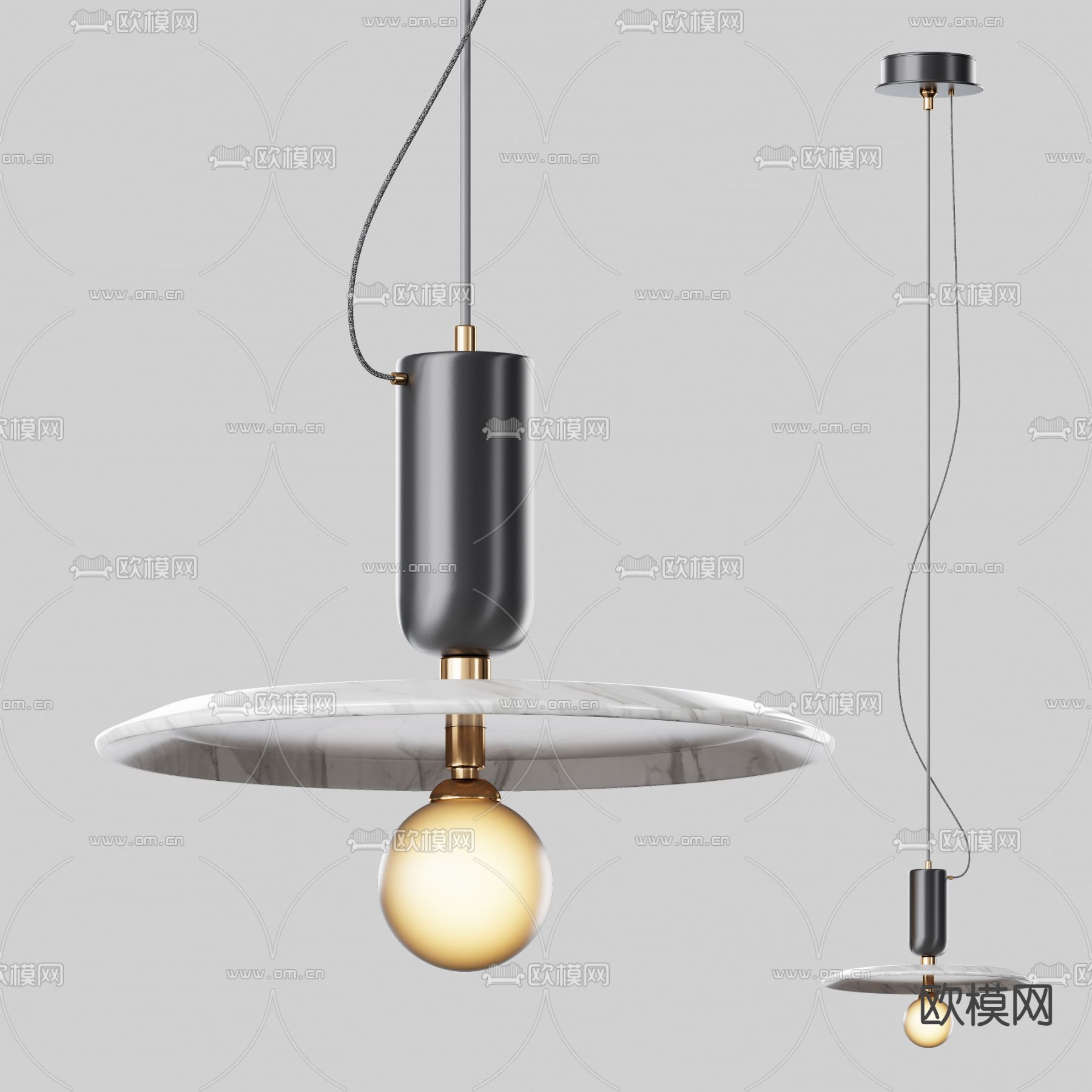 床头吊灯su模型下载（渲染图1）