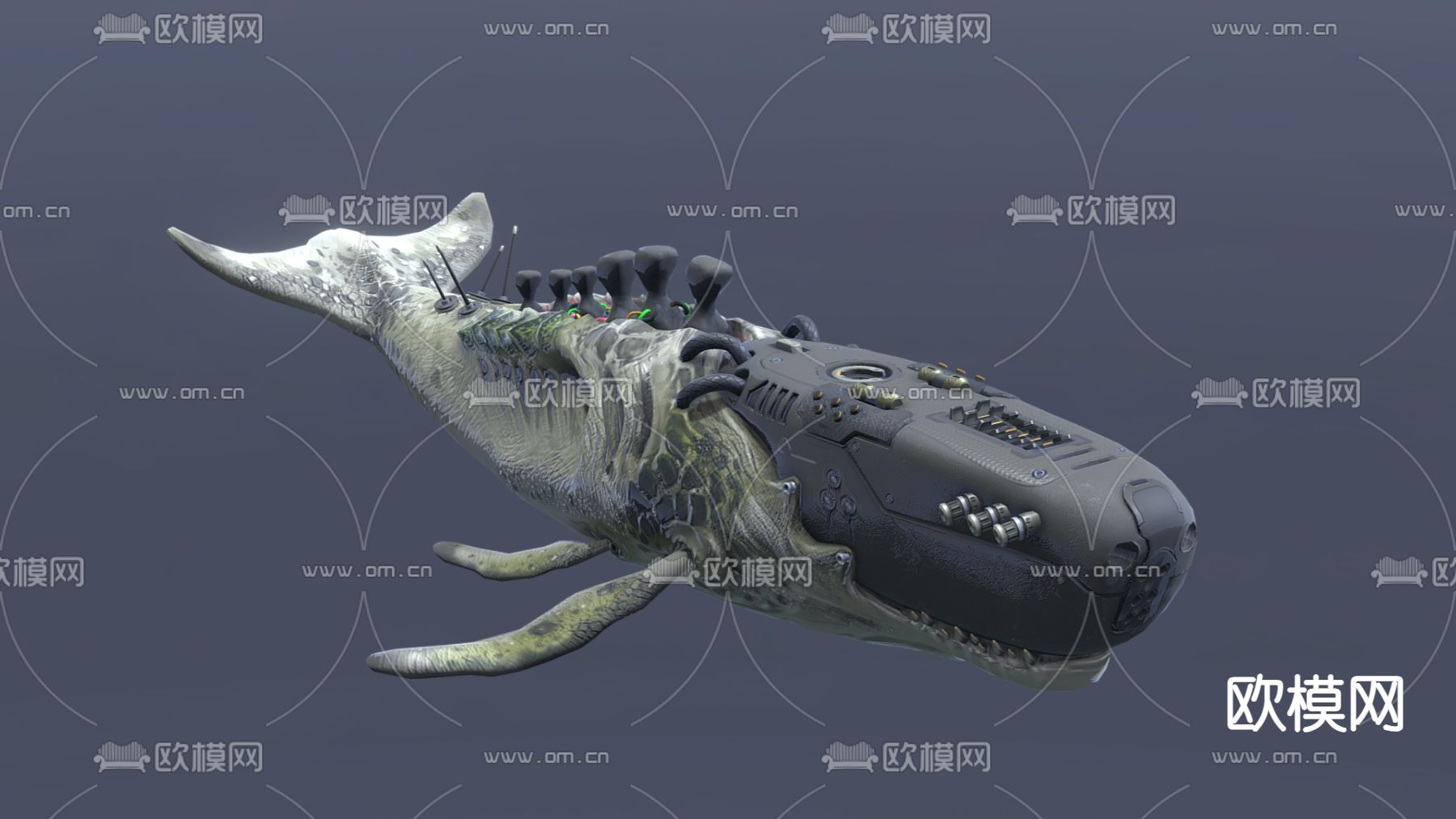 科技感飞行器 仿生宇宙飞船su模型下载（渲染图1）