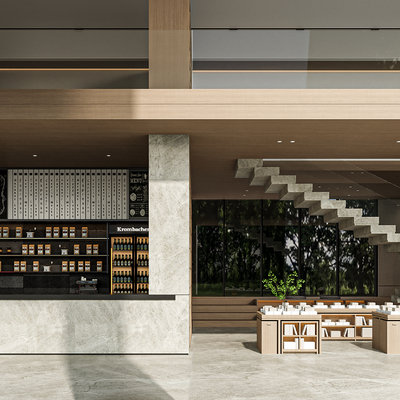  现代书店 阅读书吧su模型 