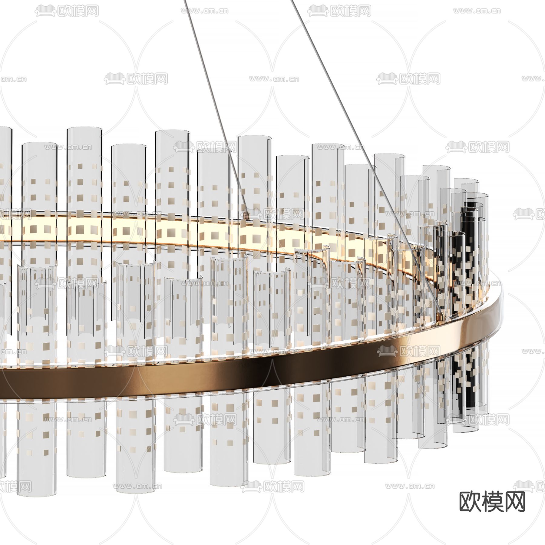 轻奢吊灯 水晶吊灯3d模型下载（渲染图2）