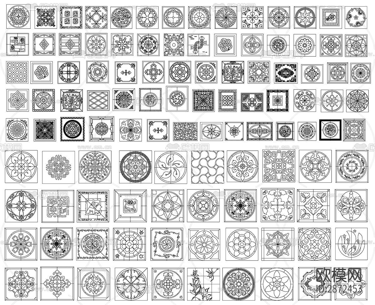 地面拼花cad图块下载（渲染图2）