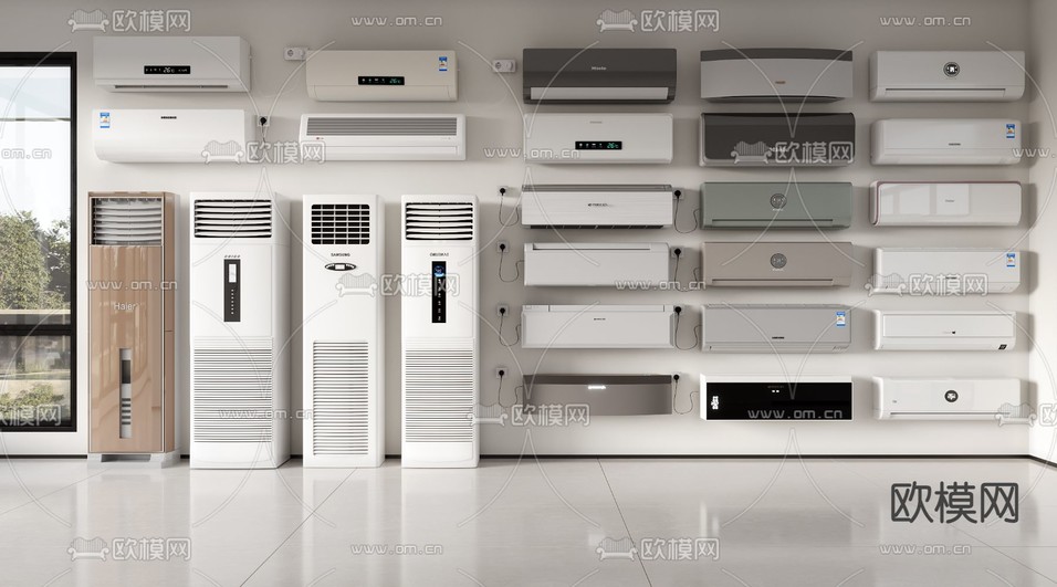 空调挂机 柜机 立式空调3d模型下载
