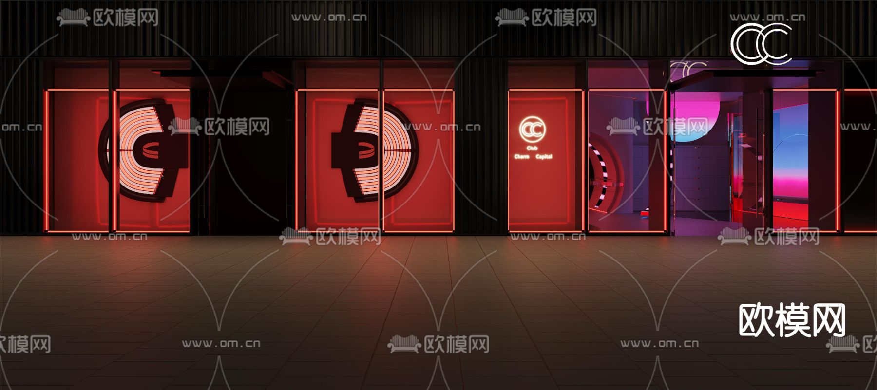 科技风酒吧 夜总会3d模型下载（渲染图5）