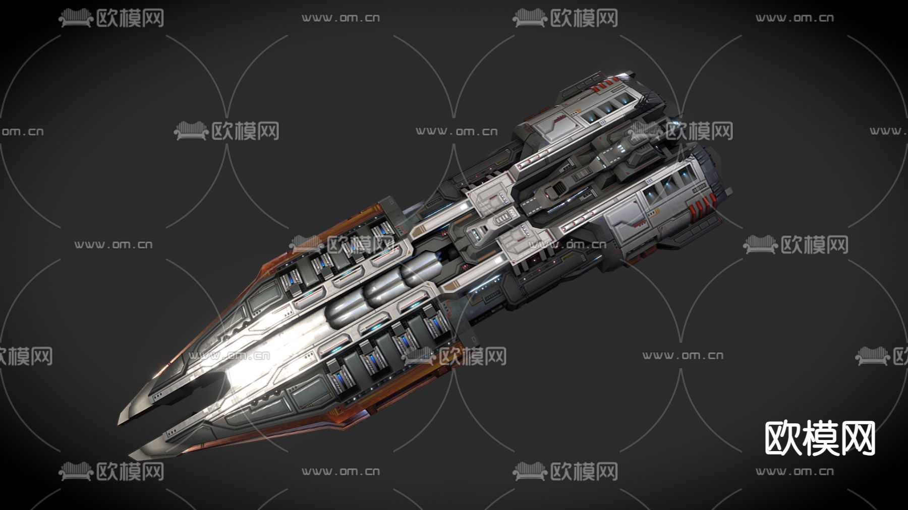 科技感飞行器 宇宙飞船su模型下载（渲染图1）