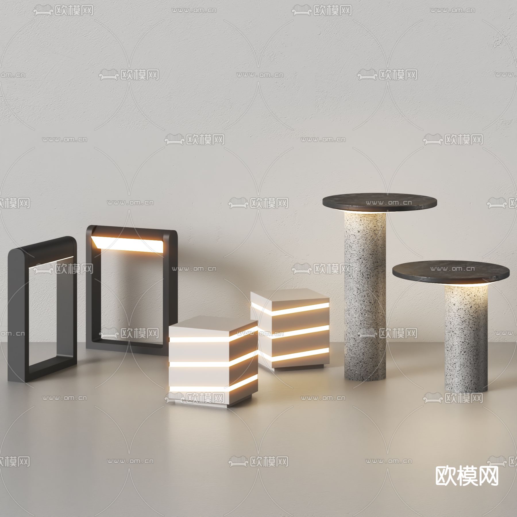 现代草坪灯 庭院灯 路灯su模型下载（渲染图1）