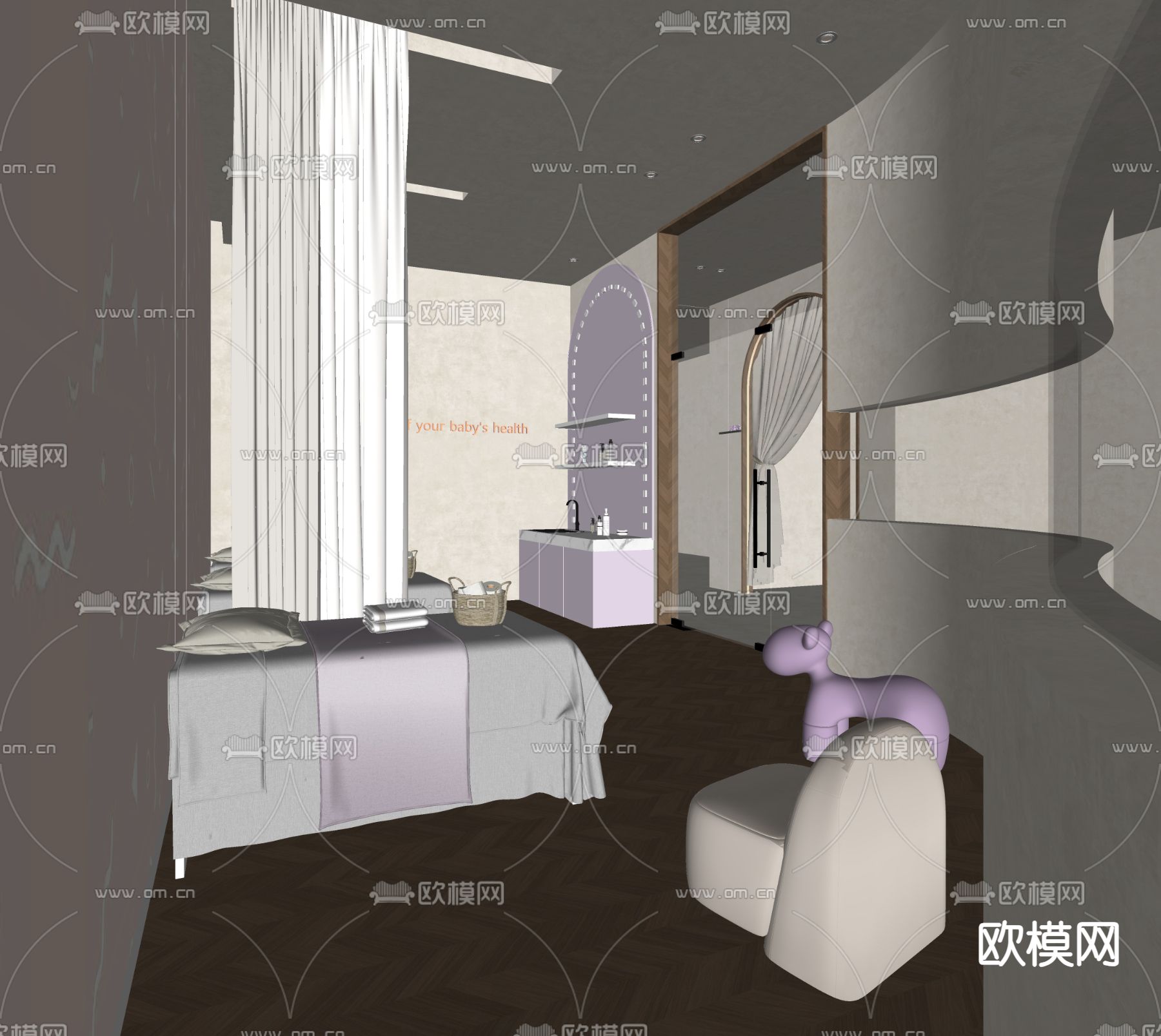 美容SPA店包间su模型下载（渲染图2）