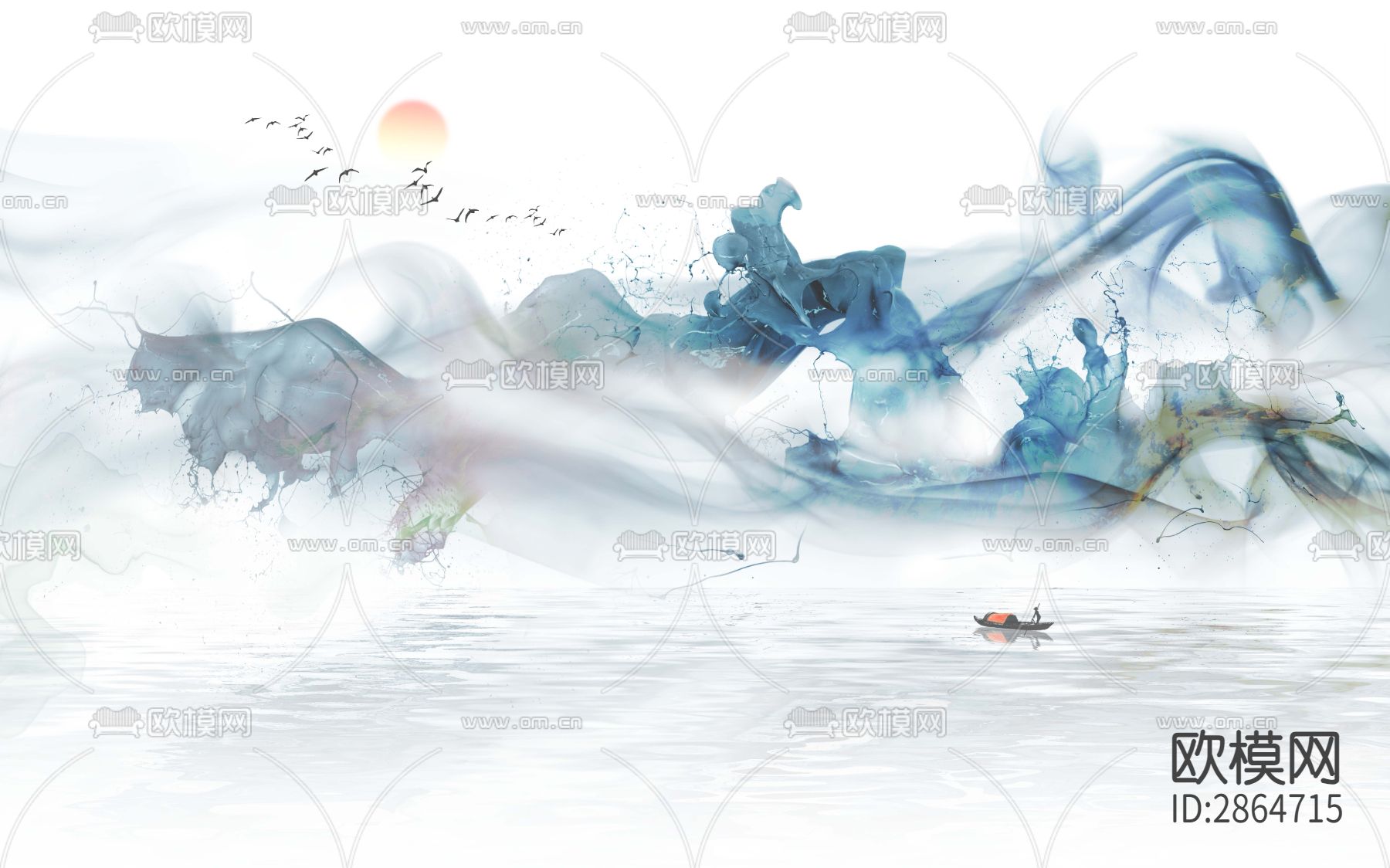 新中式装饰画下载（渲染图5）