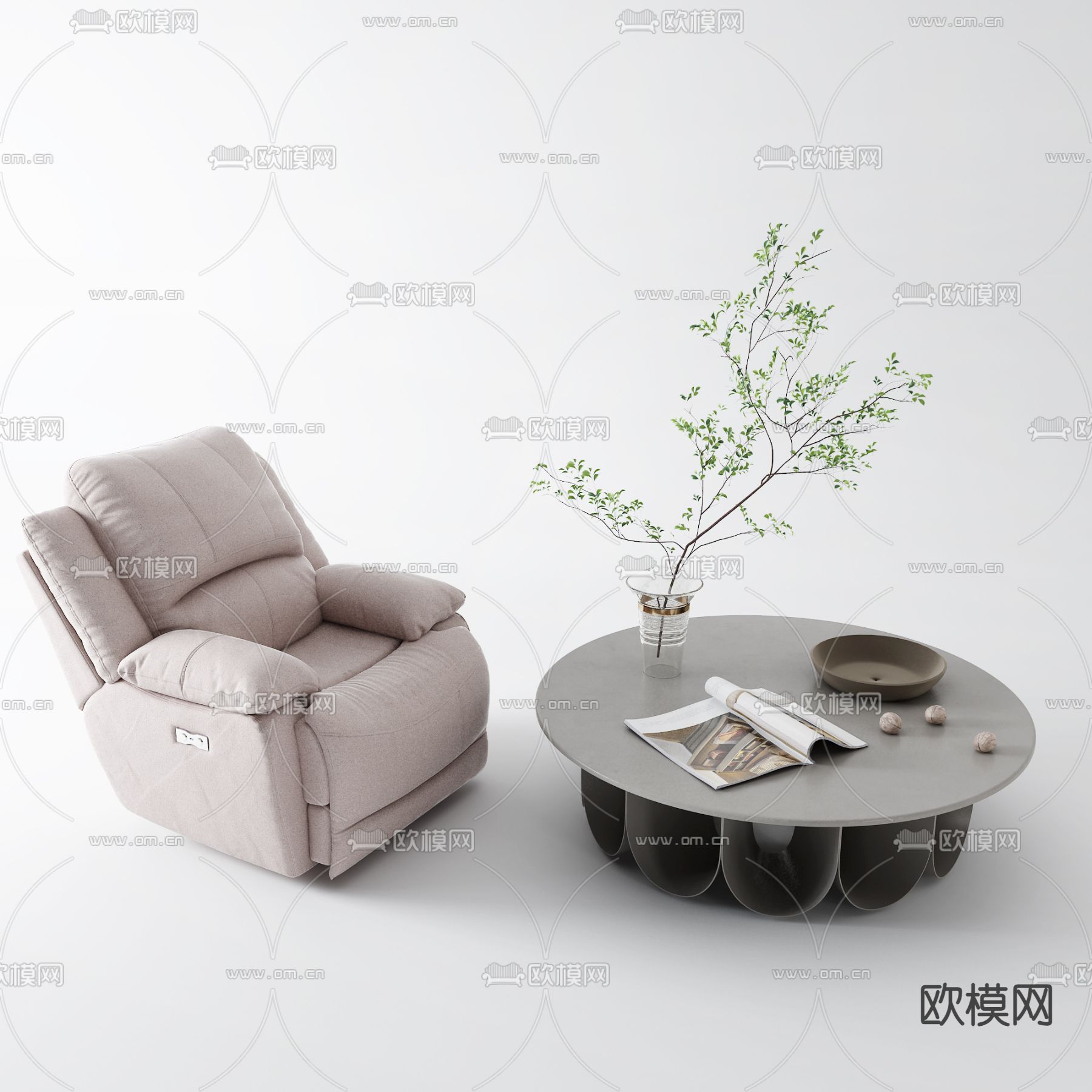 茶几 按摩椅3d模型下载