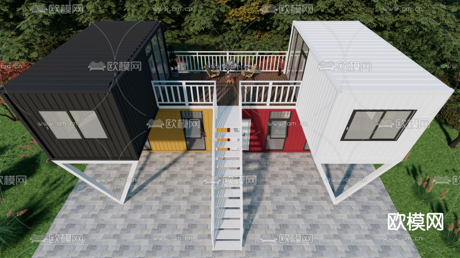 工业风集装箱su模型下载（渲染图3）