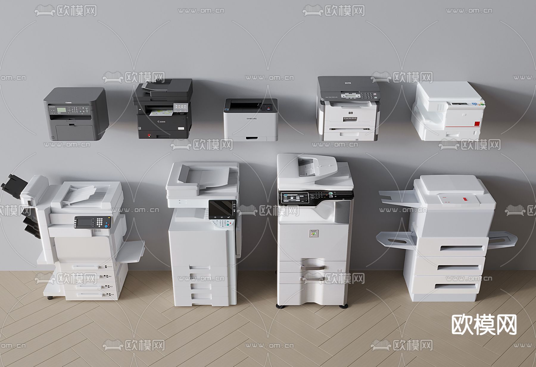 打印机 复印机 传真机su模型下载（渲染图1）