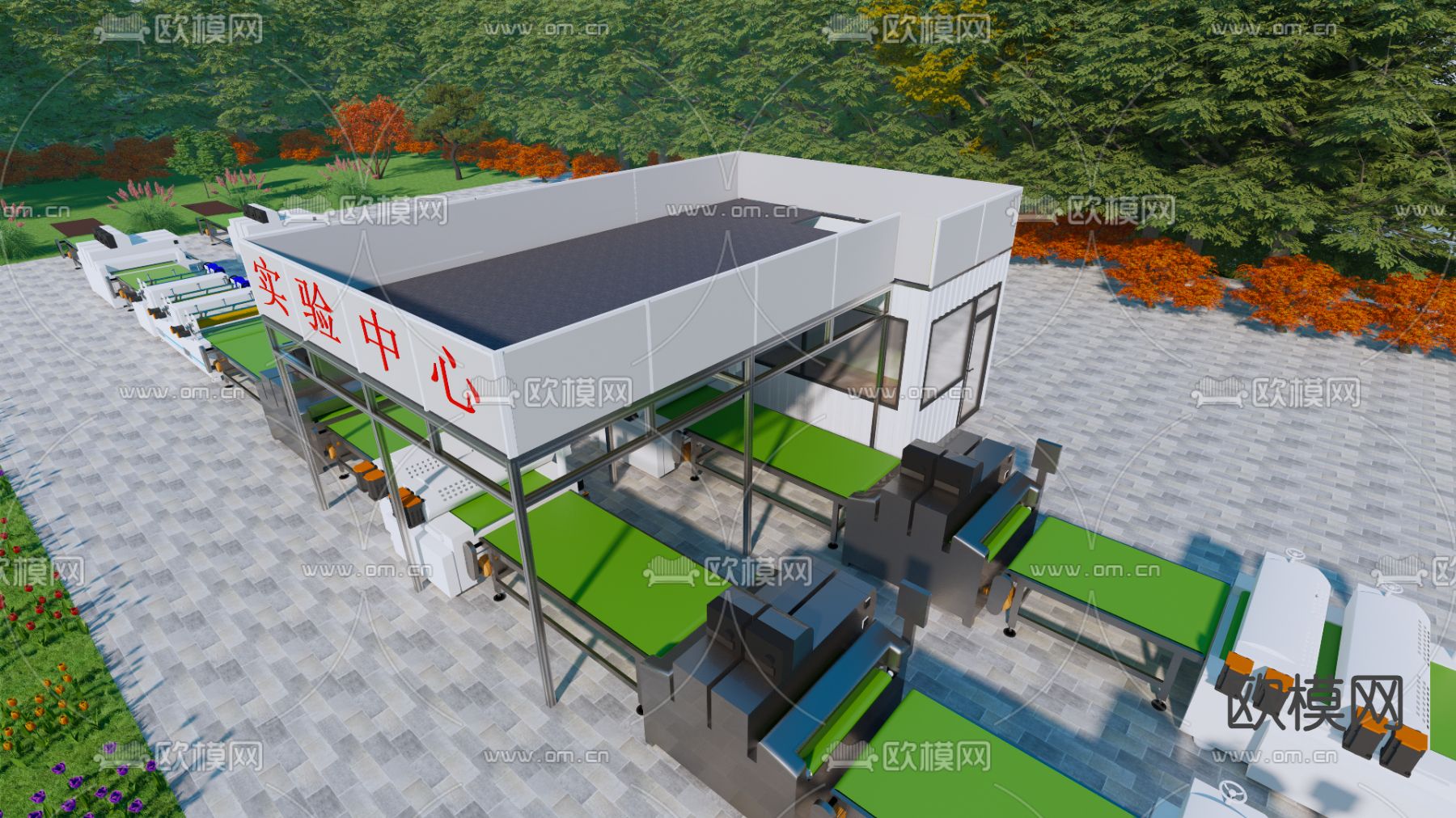 工业风集装箱建筑su模型下载（渲染图5）