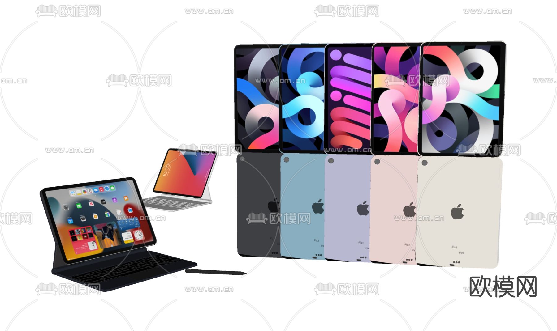 Apple iPad 苹果平板电脑su模型下载（渲染图2）