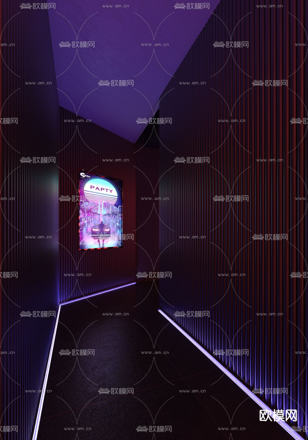 科技风酒吧 夜总会3d模型下载（渲染图4）