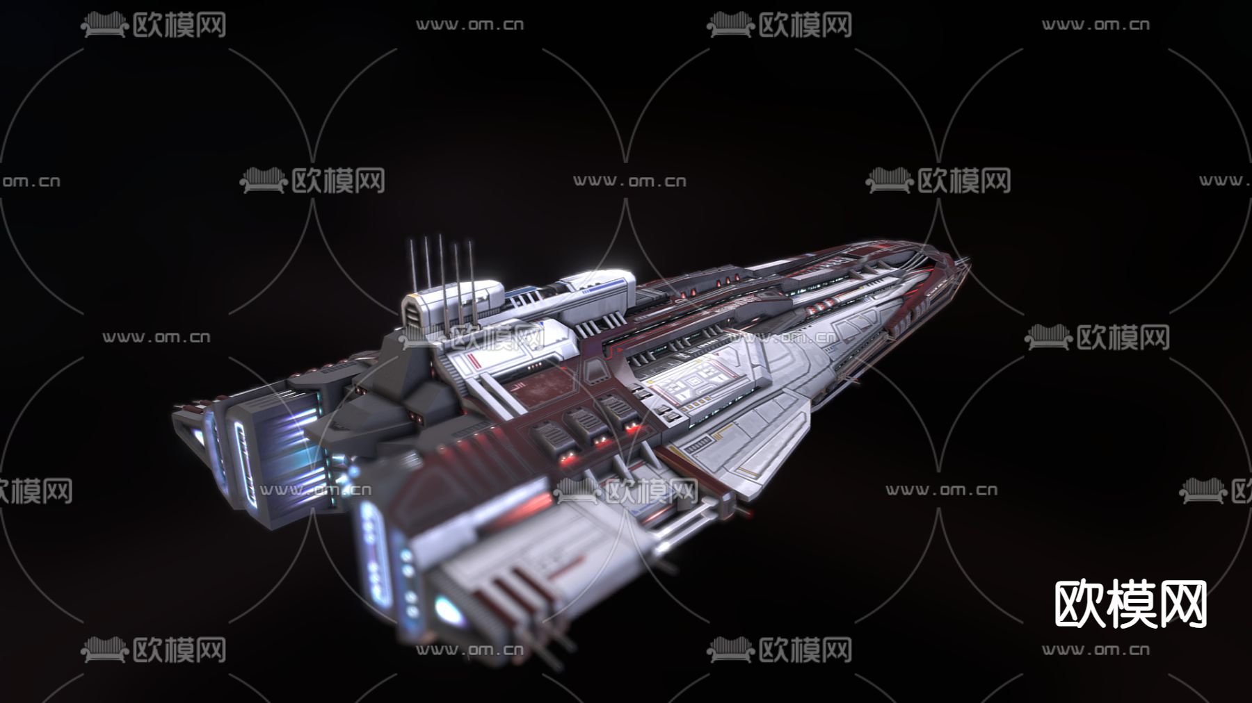 科技感飞行器 宇宙飞船su模型下载（渲染图1）