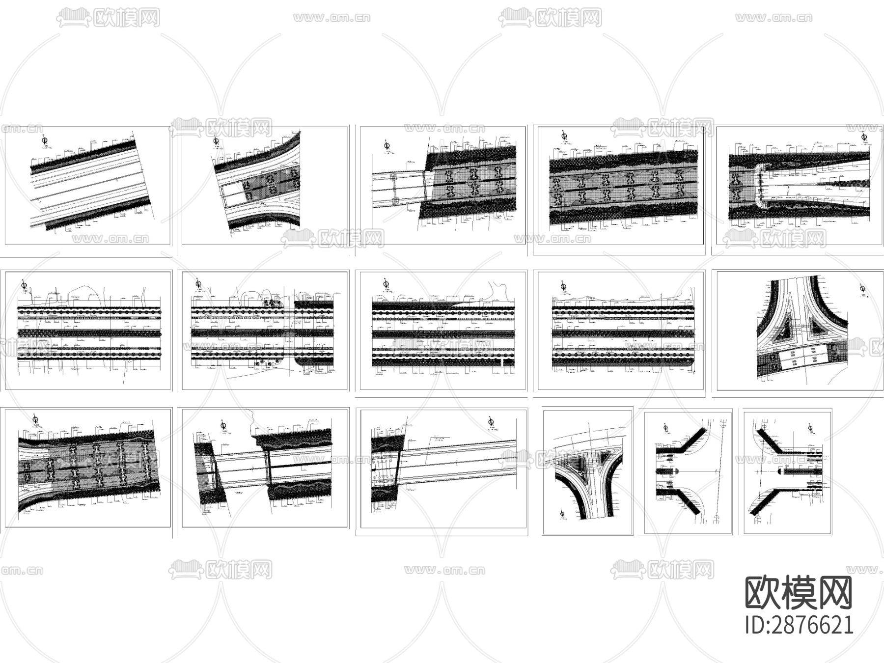公路铺装cad施工图下载（渲染图1）