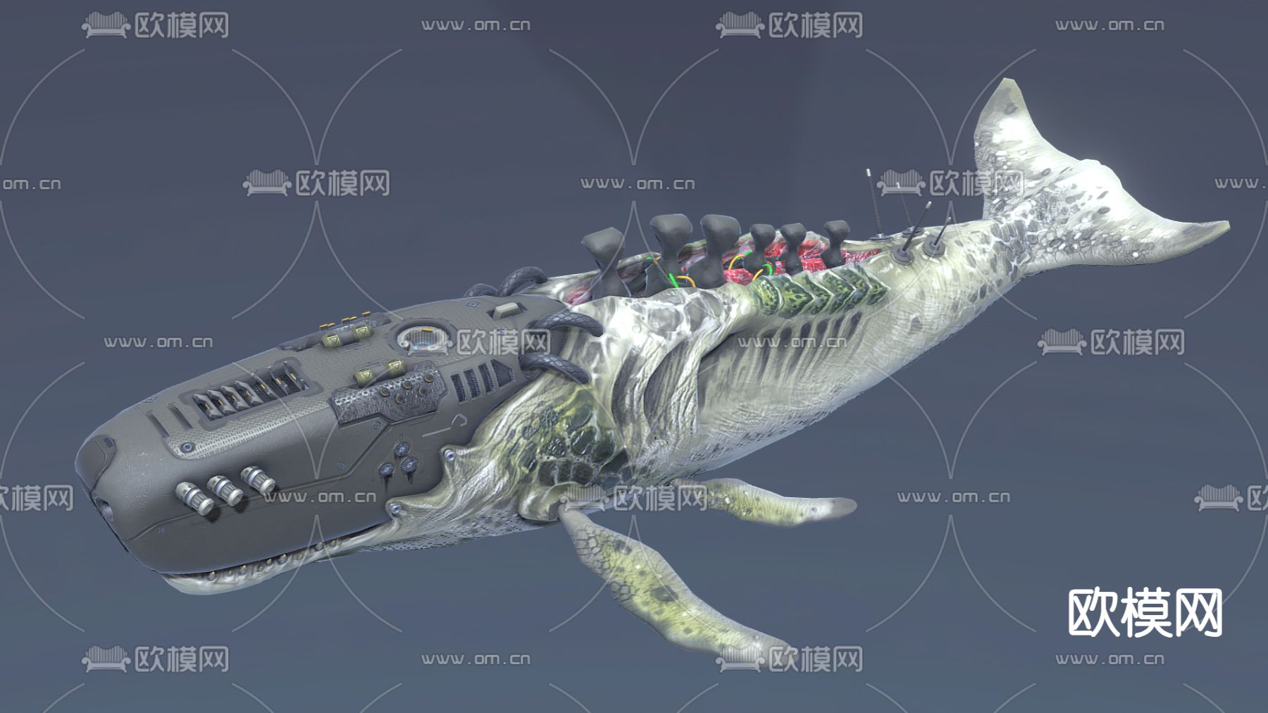 科技感飞行器 仿生宇宙飞船su模型下载（渲染图2）