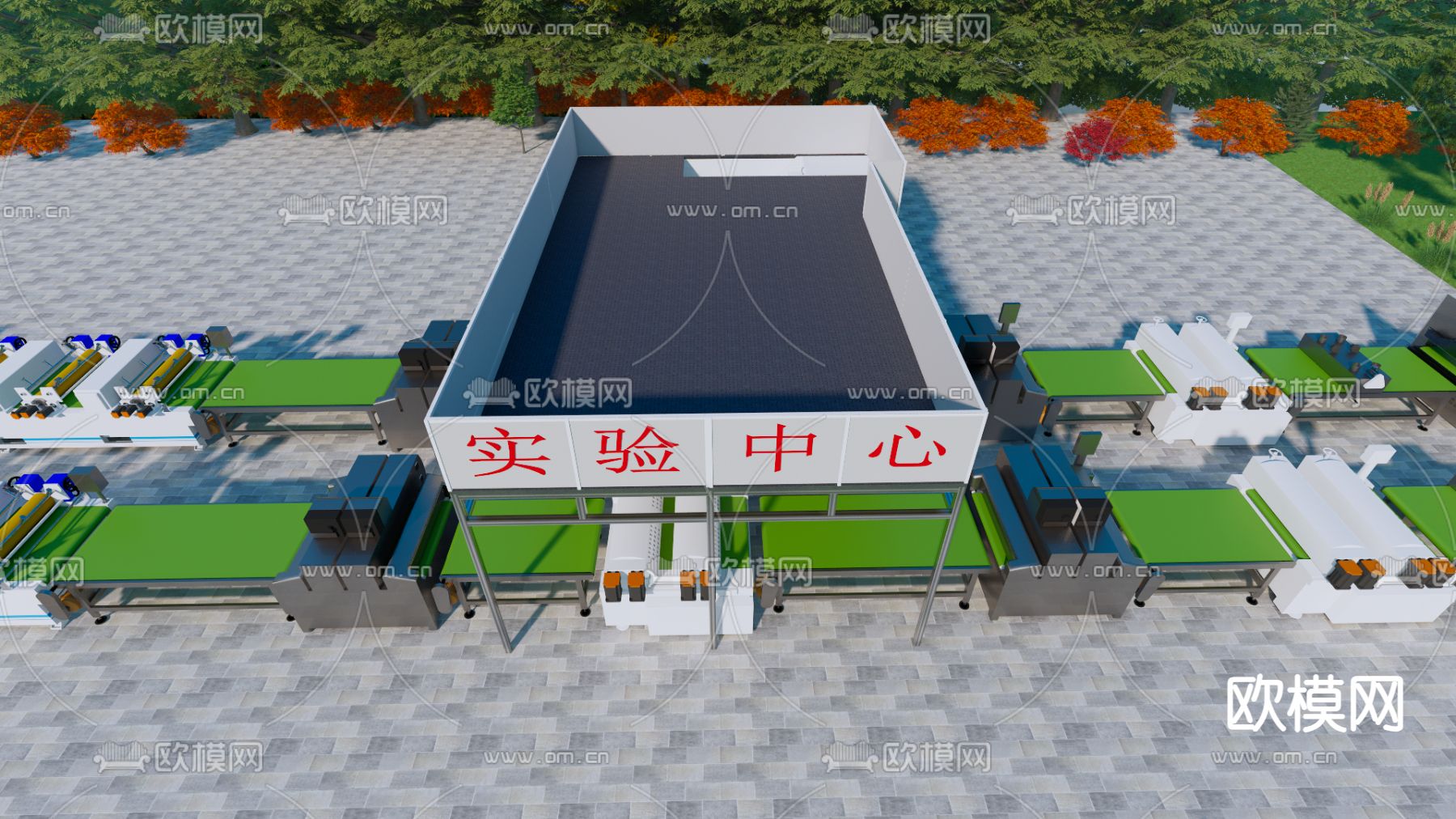 工业风集装箱建筑su模型下载（渲染图4）