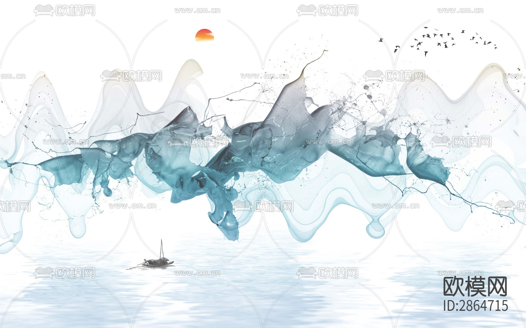 新中式装饰画下载（渲染图8）